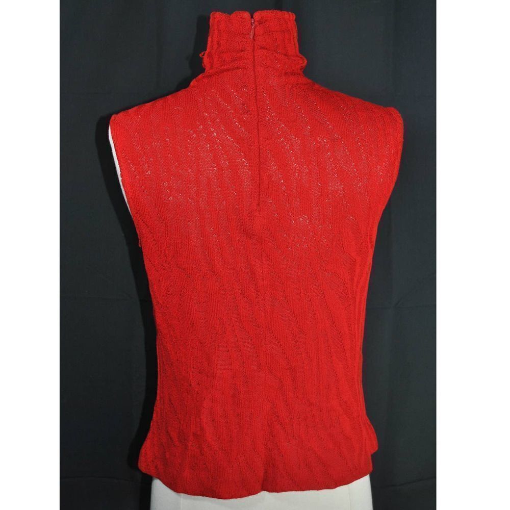 St. John Red Zebra Pattern Knit Turtleneck Sleeve… - image 4